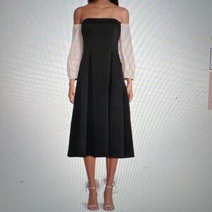 Gianni Bini x Nastia Liukin Audrey Cotton Sateen Off-The-Shoulder Midi Dress